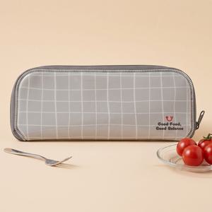 국산 휴대용 수저케이스 그레이 직장인 도시락 수저통 성인 수저보관케이스 학생 지퍼 수저집
