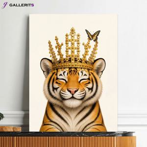 신라금관 호랑이 그림 돈들어오는 거실 인테리어 액자 개업선물