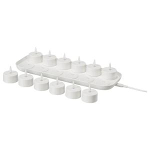 스카트고스 LED미니양초키트/충전트레이 화이트 12p