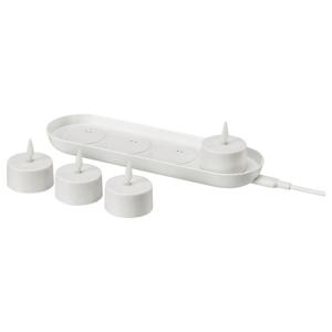 스카트고스 LED미니양초키트/충전트레이 화이트 4p