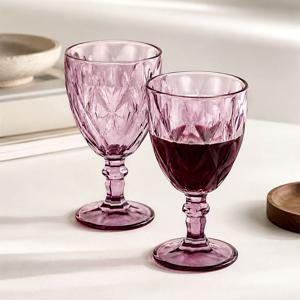 고블렛 와인잔 360ml 2P 세트 (퍼플) 감성 홈카페 유리컵 글라스