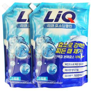 올인원 효소 딥클린 드럼 리필 2L, 2개 단백질분해효소 재오염방지 액체세제
