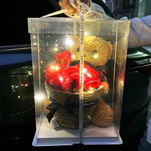 DIY 곰인형 LED 장미 꽃바구니 꽃풍선 만들기 세트 기념일 선물