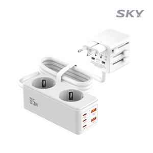 필 글로벌 GAN 65W 7in1 고속 충전기 3250W 멀티탭 화이트