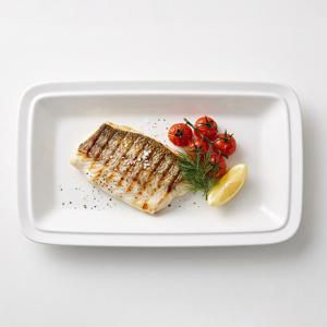 메이플 화이트 직사각접시 1P 감성 도자기 접시 생선접시
