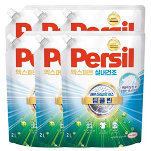퍼실 딥클린 실내건조  드럼 일반 겸용 2L  6개