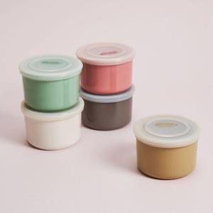 도자기 이유식용기 250ml 5종세트 보관 밀폐용기