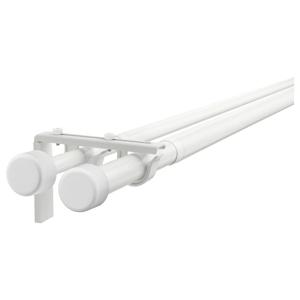 후가드+레카 이중커튼봉세트 벽/천장브라켓/끝장식 화이트 120-210cm