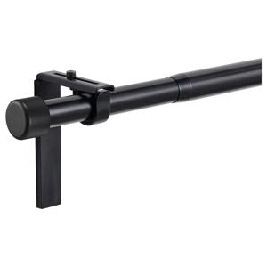 후가드 커튼봉세트 벽+천장브라켓+끝장식 블랙 210-385cm
