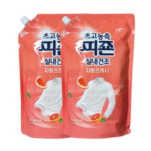 초고농축 피죤 실내건조 자몽프레시 섬유유연제 리필 1.6L x 2개