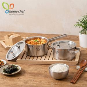 SrO 통3중 스텐 이유식냄비2종세트 (편수14Cm, 양수14cm)