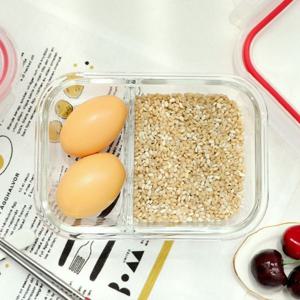 아트웨어 오븐락 2구 나눔찬통 640ml 내열유리 칸막이 밀폐용기