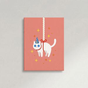 액막이 흰냥이 고양이 그림액자 아이방 인테리어 방꾸미기 집들이 선물