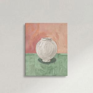 다복 나만의 핑크민트 달항아리 돈 들어오는 그림 거실 인테리어 액자