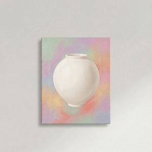 다복 나만의 오로라 달항아리 돈 들어오는 그림 거실 인테리어 액자