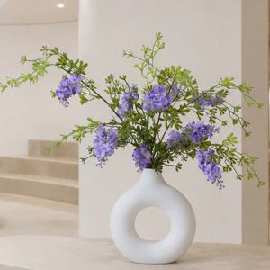퍼플 라벤더 세네시오 조화 대형 화병 set 60x55cm 인테리어 꽃 장식