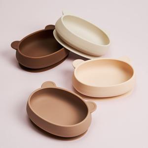 곰돌이 흡착 플레이트 유아 이유식 실리콘 그릇