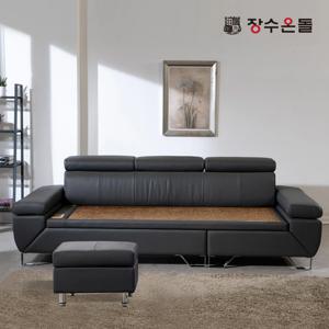 틸렌트 3.5인용 홍맥반석 돌소파 온열 건강소파 가죽소파 스툴포함