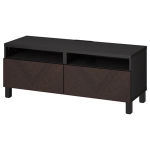 베스토+헤데비켄+스투바르프 TV장식장+서랍 블랙브라운/다크브라운 120x42x48cm