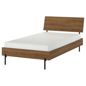 로드만쇠+루뢰위 침대프레임 브라운 호두나무 무늬 120x200cm