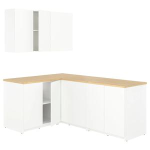 크녹스훌트 코너 주방 상하부장 화이트 204x143x220cm