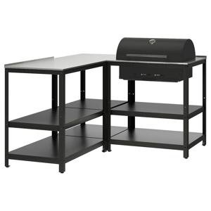 그릴셰르 숯불바비큐그릴+주방아일랜드 스테인리스 147x147cm