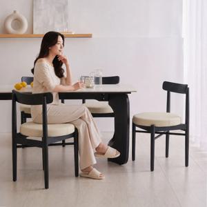 에그 로나 1400/1800 포세린 세라믹 원목 식탁 테이블 세트 3colors