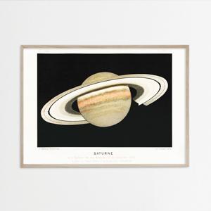빈티지 컬렉션 인테리어 액자 포스터 우주 그림 - Saturne