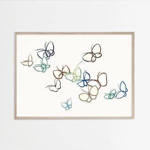 빈티지 컬렉션 인테리어 액자 포스터 일본풍 그림 - Butterflies