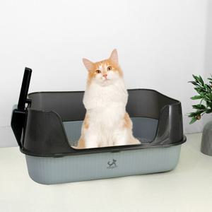 고양이 높은 펜스형 화장실 + 모래삽 세트