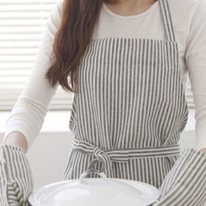자체제작 린넨 스트라이프 워싱면 앞치마 카페 공방 집들이 선물
