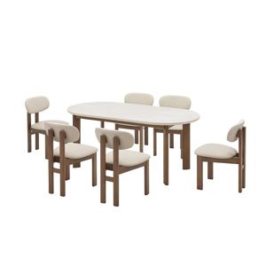 [추가10%] 오뜨 우드 세라믹식탁 6인세트 180cm 브라운_체어 6EA