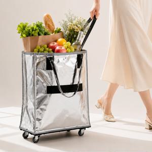 대용량 접이식 카트 장바구니 캐리어 바퀴달린 쇼핑 마켓백 여행 캠핑 세탁방 시장 마트 가방