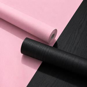 블랙핑크 감성 시트지 투톤 인테리어 블랙우드 솔리드핑크 무늬목 엠보 단색 페인트컬러