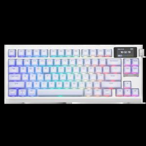 EPOMAKER G84 PRO 실리콘 키캡 무선 키보드 한글판 화이트 (바다소금,크리미)