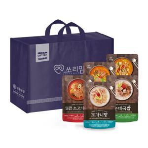 탕류5종(도가니,얼큰소고기,순대국밥,사골우거지,차돌된장찌개)  선물세트 총5개 600g