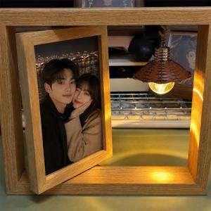 회전 조명액자 무드등 기념이선물 사진액자 우정사진