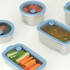 오울 316 스텐 전자레인지 인덕션 오븐 모두 가능한 밀폐용기  5개 Set