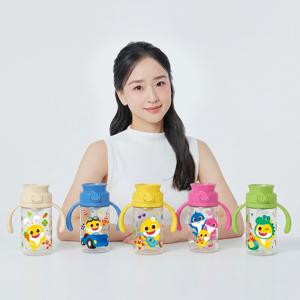주니 핑크퐁 아기상어 유아 이지 자기주도컵 빨대컵 물병 260ml