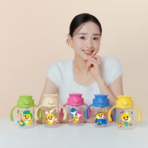 주니 핑크퐁 아기상어 유아 이지 자기주도컵 빨대컵 물병 200ml