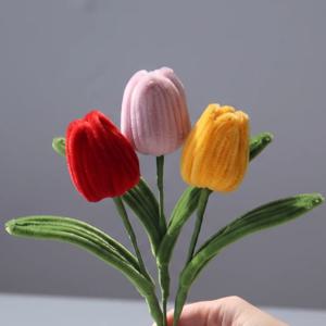 모루꽃 튤립 한송이 꽃다발 이벤트 선물 조화꽃 모루철사