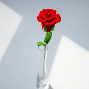 모루꽃 장미 한송이 조화 인테리어