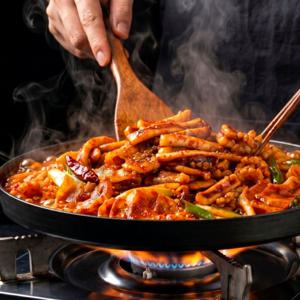 연남동 기사식당 듀록 흑돼지 양념 오징어 삼겹살구이 600G + 600G