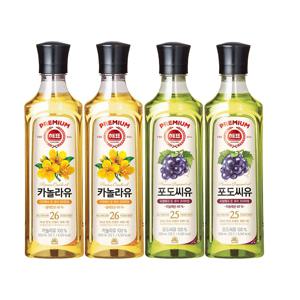 포도씨유 500ml*2개 +카놀라유 500ml*2개