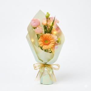 거베라 생화 꽃다발 LED램프 쇼핑백 포함 신선보장