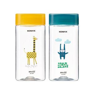 코멕스 BPA프리 동물원 네모물병 430ml 실리콘패킹 물통