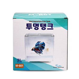 베타 구피 투명탱크 M-B01 미니 플라스틱 어항 (뚜껑 포함)