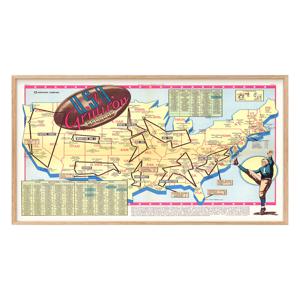 U.S.A. Gridiron (1942) _ 미국 미식축구 지도 인포그래픽 빈티지 포스터