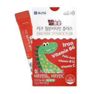 젤튼튼 키즈 철분 비타민 플러스 엽산 비타민B6 B12 어린이 아동 건강기능식품 2개