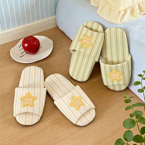 [해외] 사계절 층간소음 줄무늬 실내화 벨크로 슬리퍼 거실화 사무실 슬리퍼 2colors